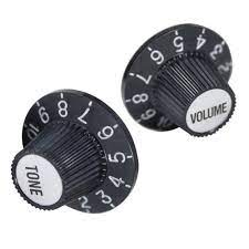 Perilla de Volumen de Plástico Negro Sencilla para Guitarra Eléctrica DPK-100VN