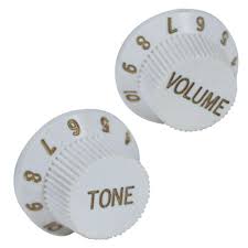 Perilla de Tono de Plástico Blanco Sencilla para Guitarra Eléctrica DPK-200BT