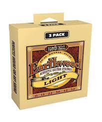 Encordaduras Ernie Ball Earthwood Light 3-Pack Guitarra Acústica Bronce .011-.052