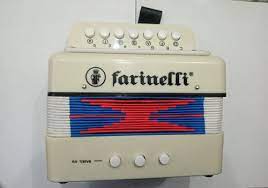 Mini Acordeon Infantil para Niño 7 Botones Farinelli Blanco