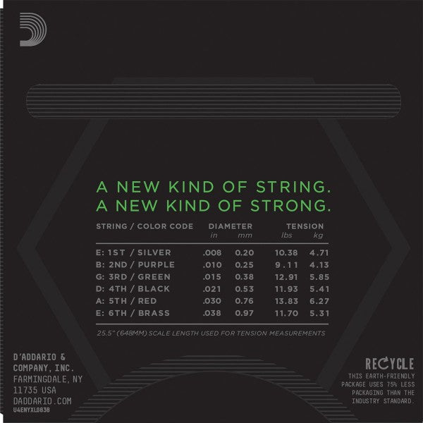 Encordadura D'Addario Guitarra Eléctrica NYXL .008-.038