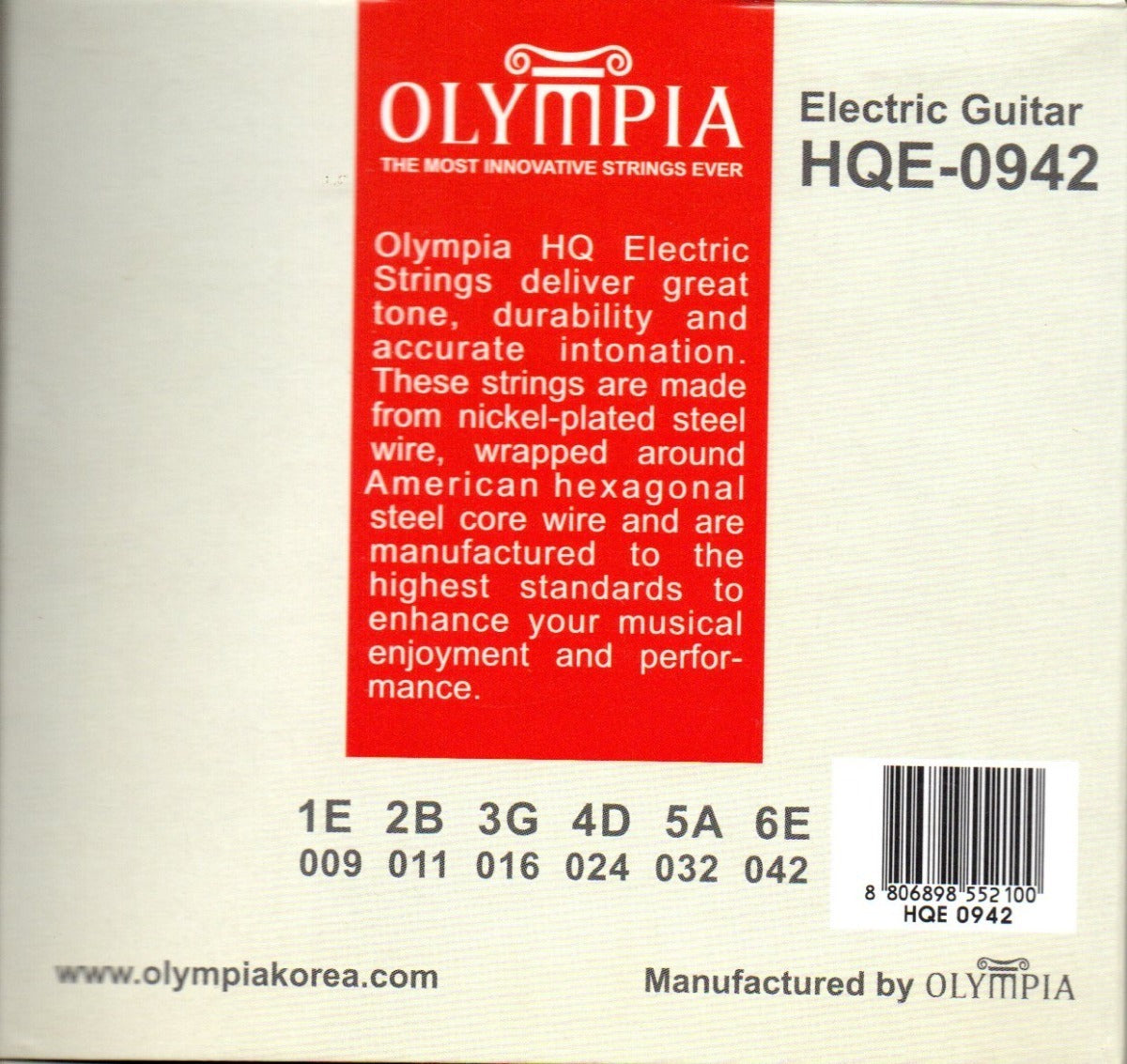 Juego de Cuerdas Olympia Guitarra Eléctrica .009