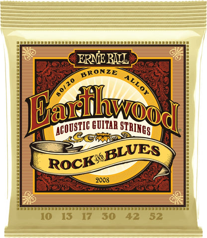 Encordadura Ernie Ball Guitarra Acústica Earthwood Rock and Blues Bronce 80/20