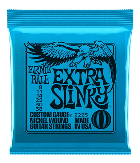 Encordadura Ernie Ball Guitarra Eléctrica Extra Slinky Azul .008-.038 2225