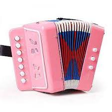 Mini Acordeon Infantil para Niño 7 Botones Farinelli Rosa