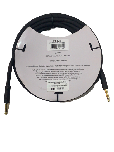 Cable P/instrumento 7.62mt 1/4"-1/4" 8mm Pig Hog