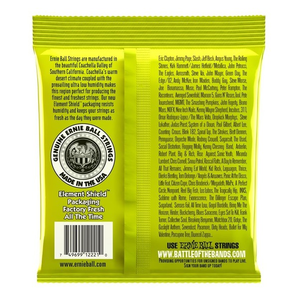 Encordadura Ernie Ball Guitarra Eléctrica Regular Slinky Verde .010-.046